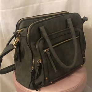 Large Faux Suede Handbag
